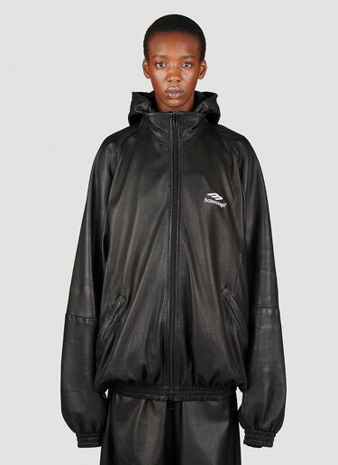Balenciaga Tracksuit Leather Jacket Black bal0253001