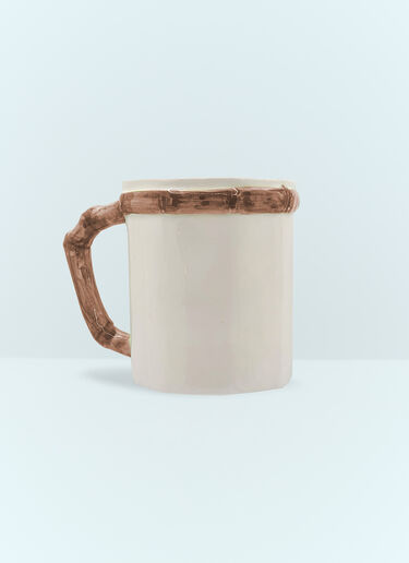 Les-Ottomans Set Of Two Bamboo Mugs White wps0691391