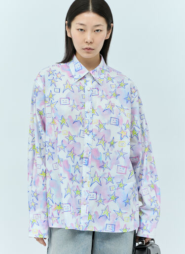 Acne Studios Printed Button-Up Shirt Pink acn0255042