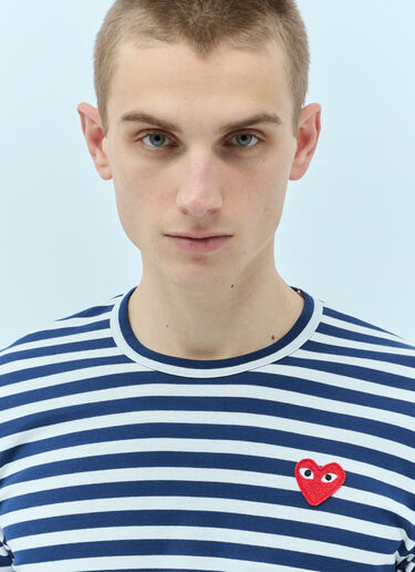 Striped T-Shirt Comme Des Garçons PLAY Striped T-Shirt Blue cpl0355006
