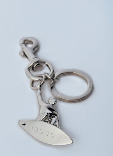 Gucci Engraved Surfer Keyring Charm Silver guc0160017