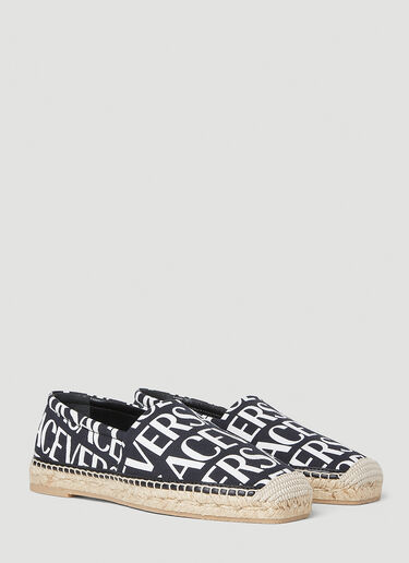 Versace Logo Print Espadrilles Black vrs0251037