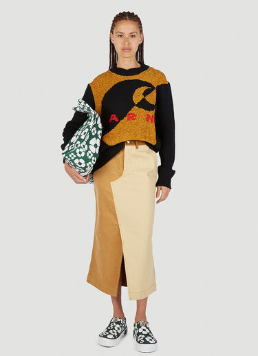 Marni x Carhartt 블렌디드 로고 인타르시아 스웨터 블랙 mca0250007