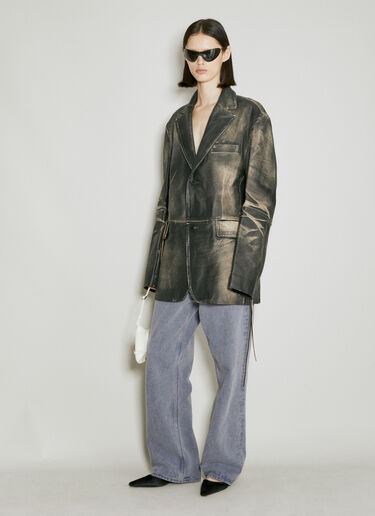 Eytys Cameron Brushed Leather Jacket Grey eyt0354004