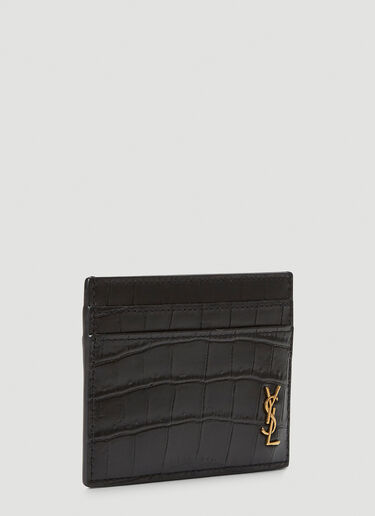 Embossed Card Holder Saint Laurent Embossed Card Holder Black sla0140038