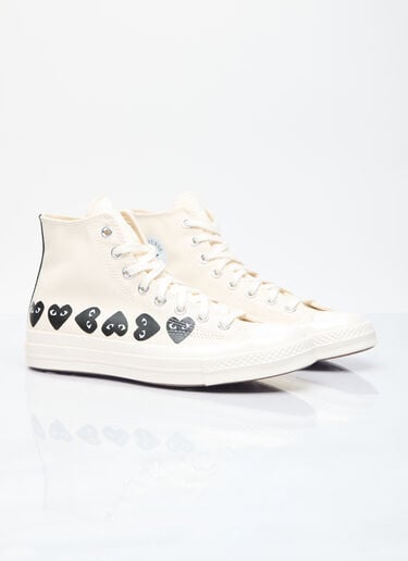 Comme des Garçons PLAY x Converse Multi-Heart Chuck 70 High-Top Sneakers White cpc0355008