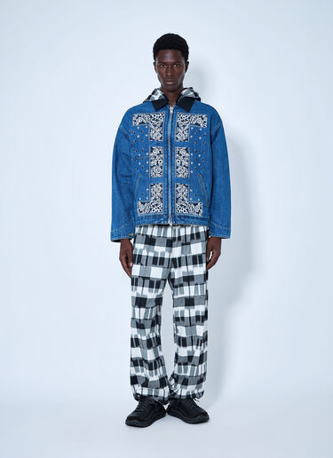 LN-CC® - NOMARHYTHM TEXTILE: Bandana Embroidery Denim Jacket - Blue NOMARHYTHM TEXTILE Bandana Embroidery Denim Jacket Blue nom0164009