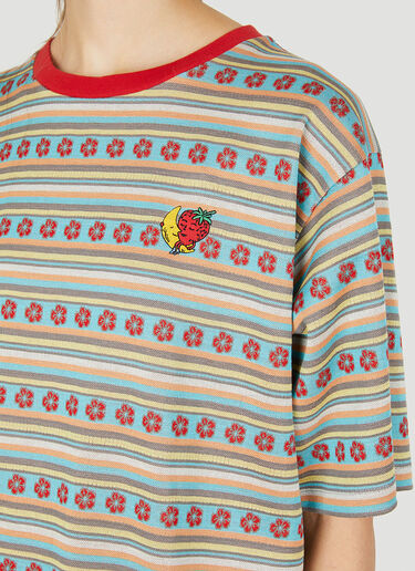 Sky High Farm Workwear 花卉条纹T恤 红 skh0350003