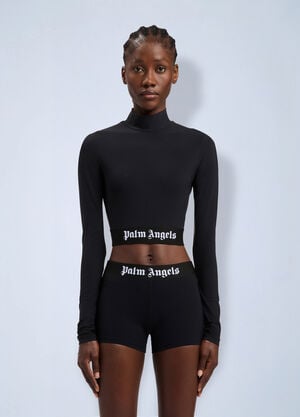 Palm Angels Classic Logo Long-Sleeved Mockneck Top Black pma0264248