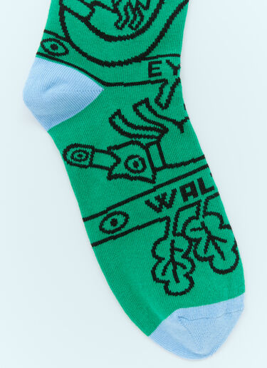 Walter Van Beirendonck 뉴 아이즈 양말 그린 wlt0154038