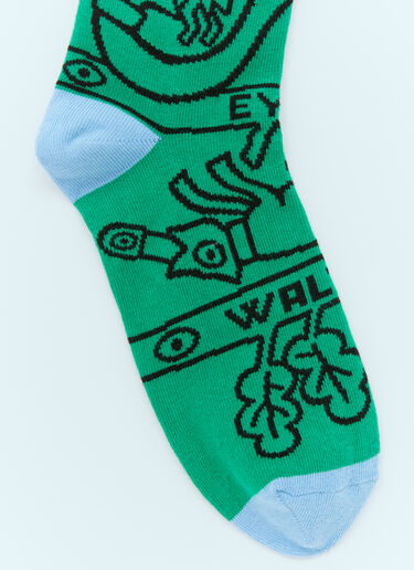 Walter Van Beirendonck New Eyes Socks Green wlt0154038