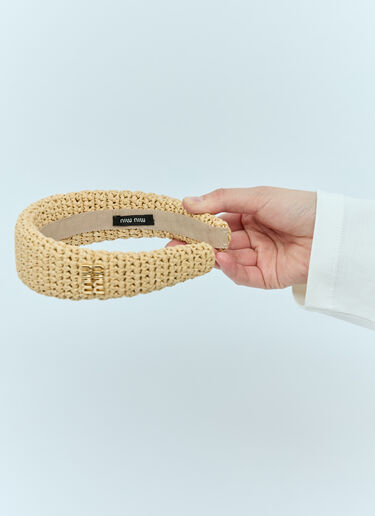 Miu Miu Woven Headband Beige miu0256035