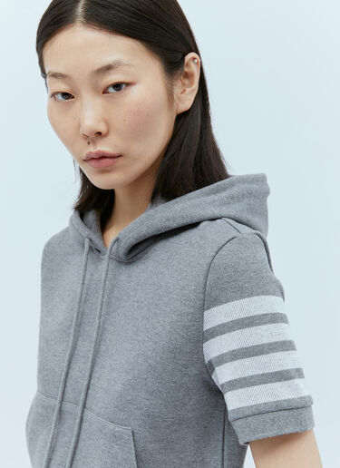 Knit Four Bar Hooded Sweatshirt Thom Browne Knit Four Bar Hooded Sweatshirt Grey thb0253022
