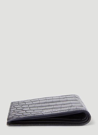 Saint Laurent Croc-Embossed Bi-Fold Wallet Black sla0138024