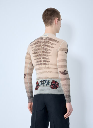 Jean Paul Gaultier Mesh Long Sleeve Top Ecru jpg0160001