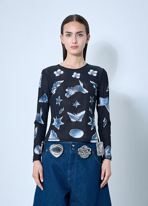 Chopova Lowena ワークショップメッシュトップ  ブラック cho0360004