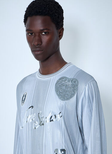 Acne Studios Embroidered Logo Long-Sleeve Shirt Grey acn0164041