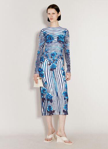 Jean Paul Gaultier Flower Body Morphing Dress Blue jpg0256013