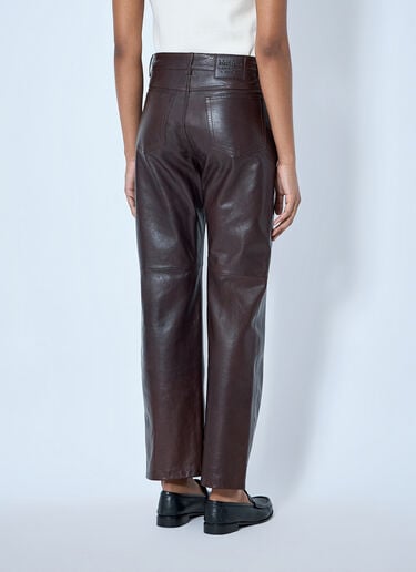 LN-CC® - Max Mara: Leather Wide-Leg Trousers - Dark Brown Max Mara Leather Wide-Leg Trousers Dark Brown max0265215
