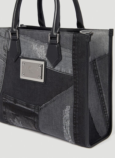 Dolce & Gabbana Small Patchwork Denim Tote Bag Black dol0154010