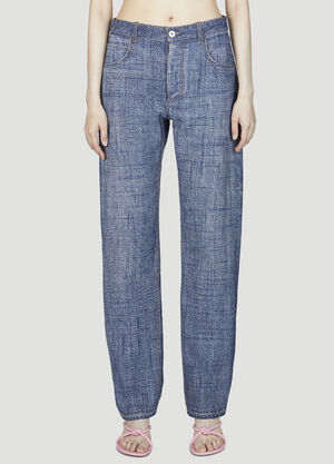 Bottega Veneta Denim Print Pants Blue bov0255001