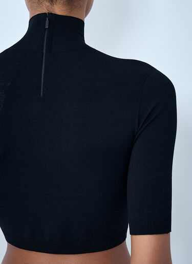 Max Mara High-neck Cropped Knit Top Black max0264313