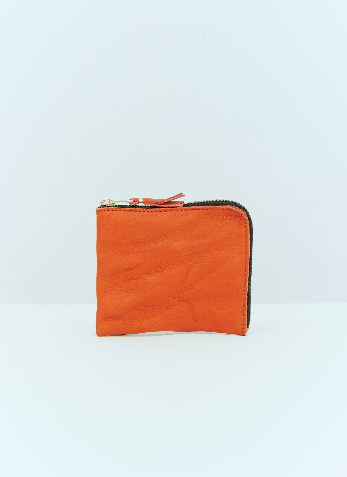 Shop Comme Des Garçons Washed Leather Wallet In Orange
