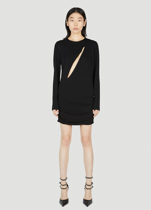 Versace Slashed Mini Dress Black ver0250028