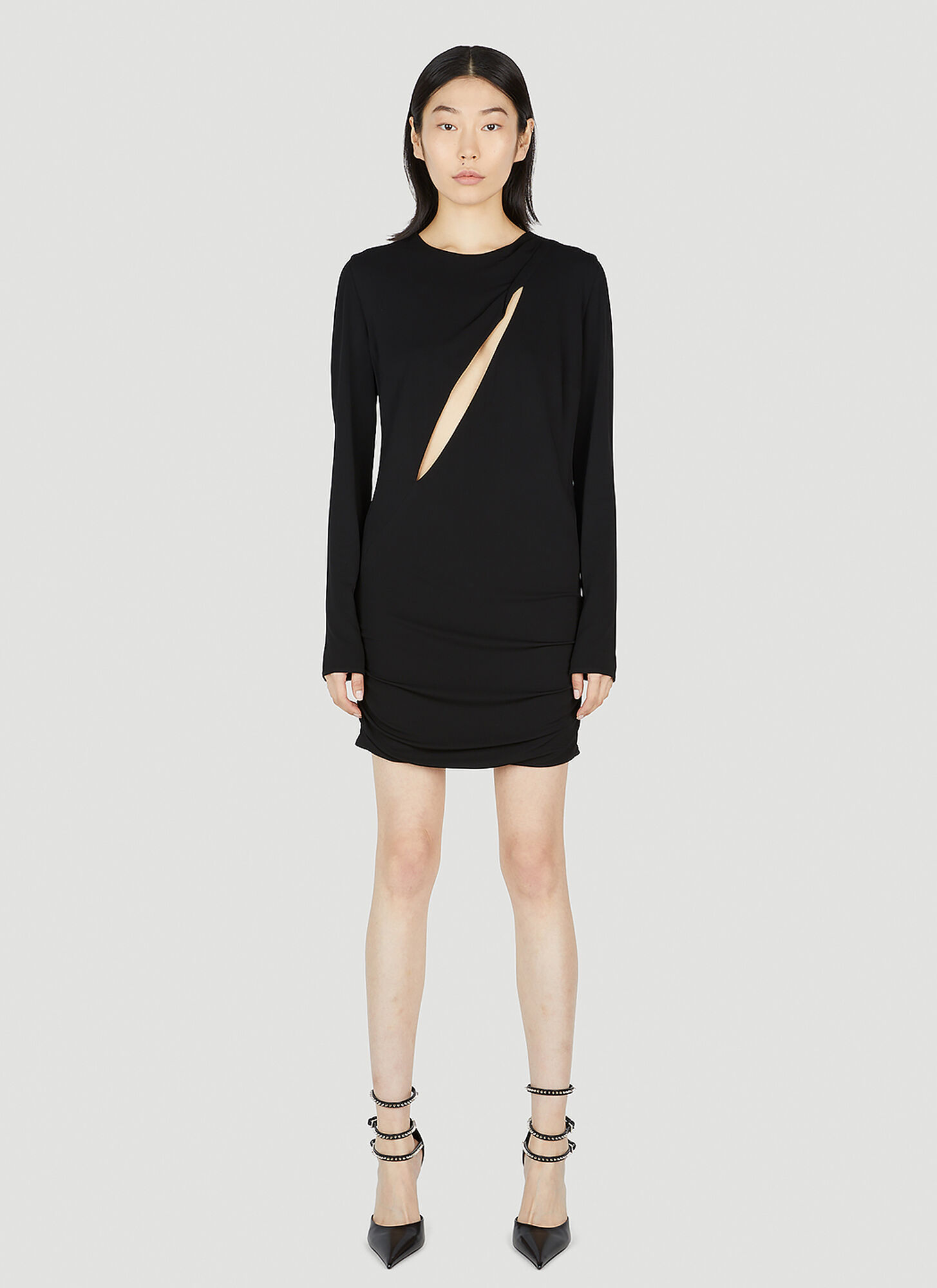 Versace Black Stretch Viscose Mini Dress