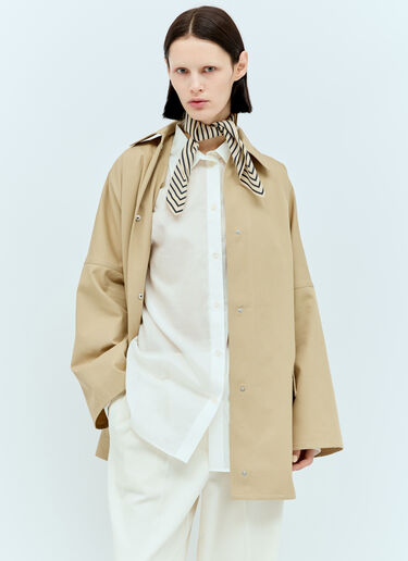 TOTEME Signature Monogram Silk Scarf White tot0257004