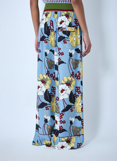 Marni Wide-Leg Floral Trousers Blue mni0263007