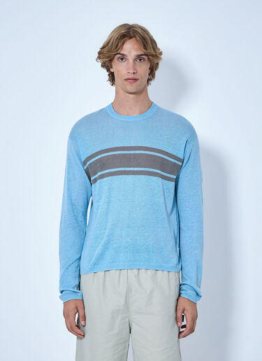 LN-CC® - Stüssy: Striped Crewneck Sweater - Blue Stüssy Striped Crewneck Sweater Blue sts0166075
