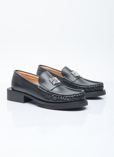 GANNI Butterfly Logo Loafers Black gan0255091