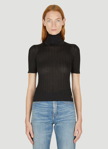 Saint Laurent Monogram 卷领针织衫 黑 sla0249010