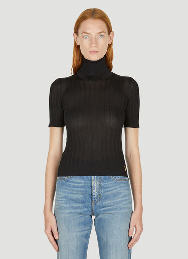 Saint Laurent Monogram Roll Neck Sweater Black sla0249010