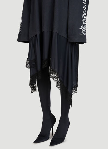 Balenciaga Hooded Hybrid Dress Black bal0255027
