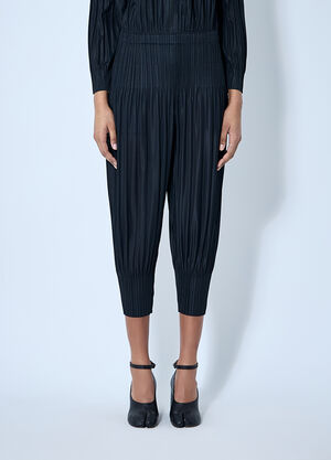 Pleats Please Issey Miyake Fluffy Pleated Pants Black plp0260007