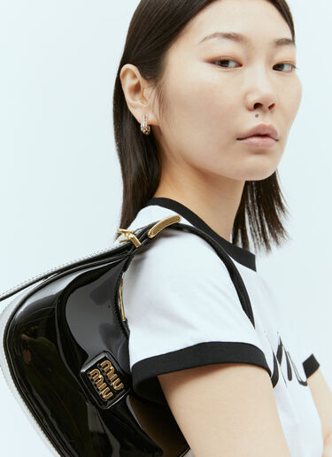 Miu Miu Patent Leather Hobo Bag Black miu0255027
