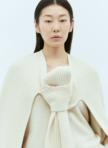 Jil Sander Knitted Cape Cream jil0256009