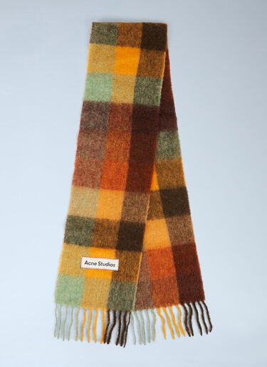 Acne Studios 프린지 체크 스카프 브라운 acn0148066