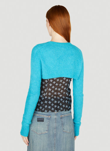 GANNI Brushed Knit Bolero Blue gan0252002