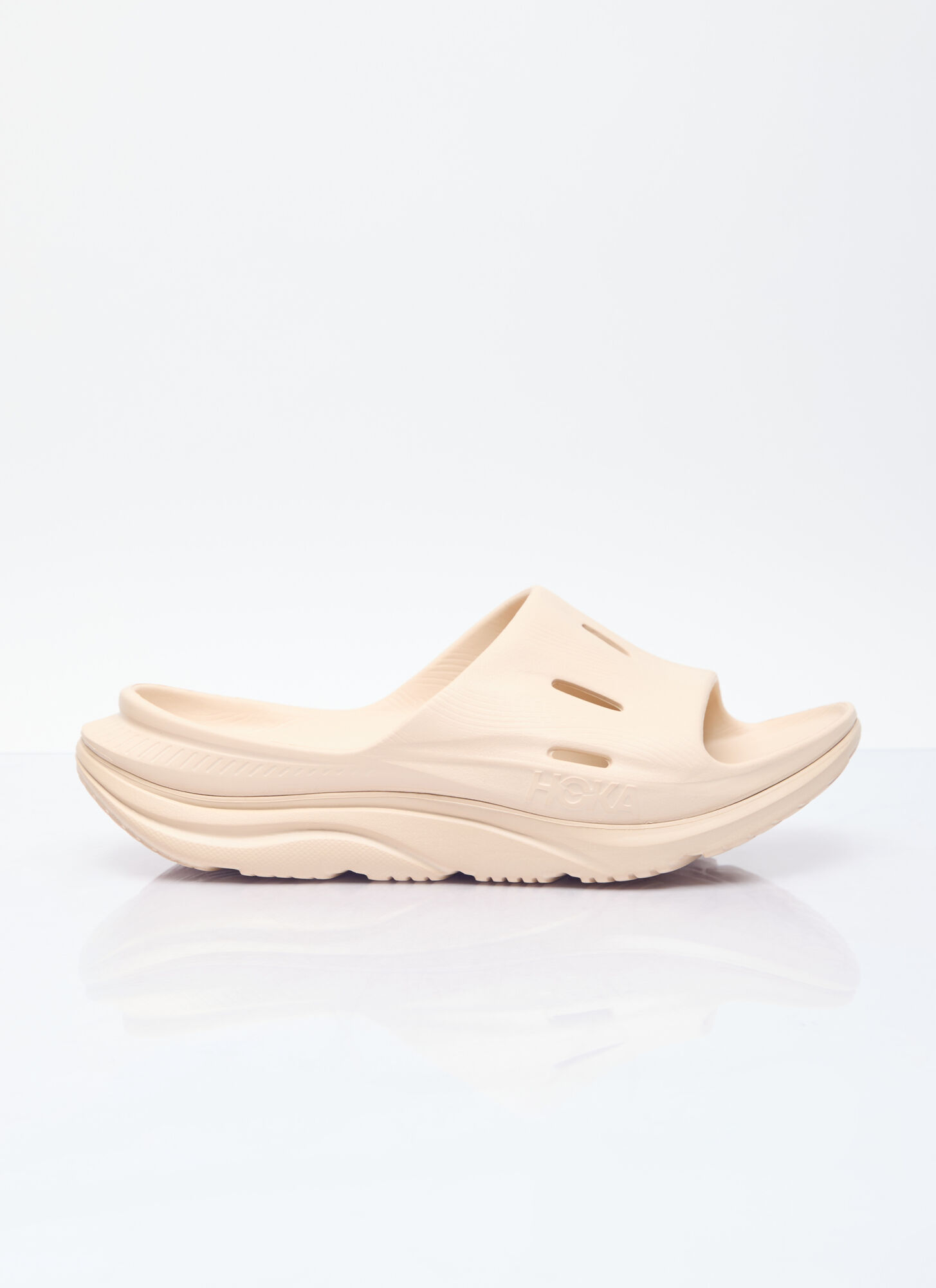 Shop Hoka Ora Recovery Slide 3 Sandals In Beige
