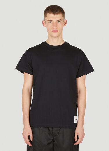 Jil Sander+ ロゴプリントTシャツ3枚セット ブラック jsp0149011