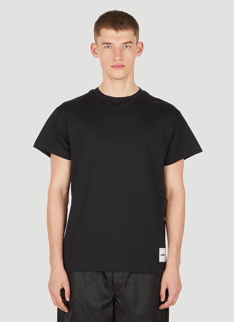 Jil Sander+ Set of Three Logo Print T-Shirts Black jsp0149011