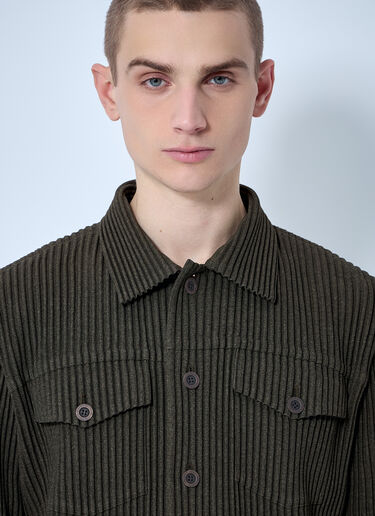Homme Plissé Issey Miyake Pleated Jacket Khaki hmp0160002