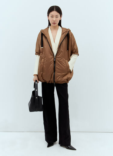 Max Mara Water-Resistant Hooded Jacket Brown max0257056