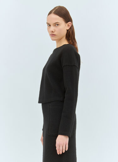 Max Mara Wool And Cashmere Cropped Sweater Black max0258041