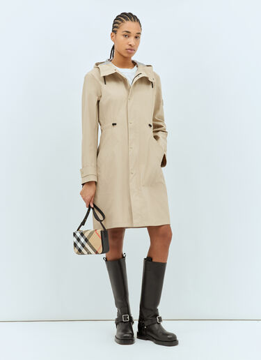 Burberry Hooded Raincoat Beige bur0257016