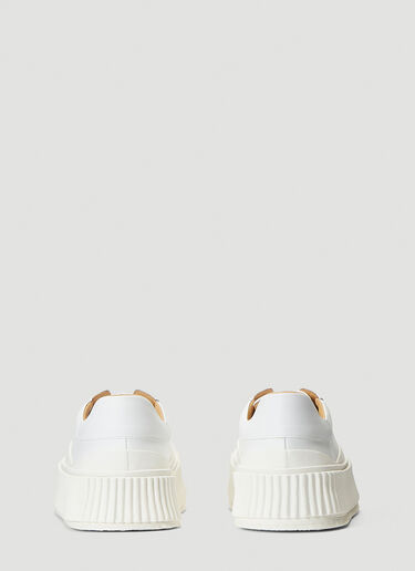 Jil Sander Ribbed-Sole Leather Sneakers White jil0239023