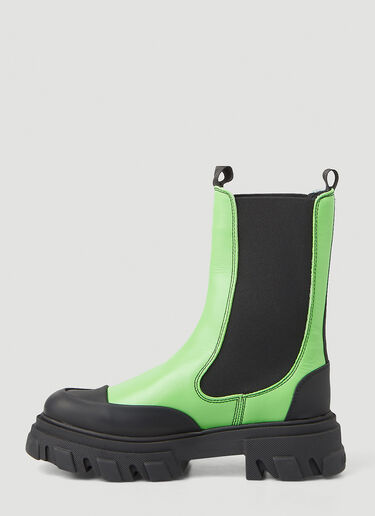 GANNI Mid-Calf Chelsea Boots Green gan0246091